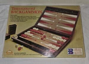 VTG 70s ES Lowe Milton Bradley Tournament Backgammon Set made in USA Case & Box